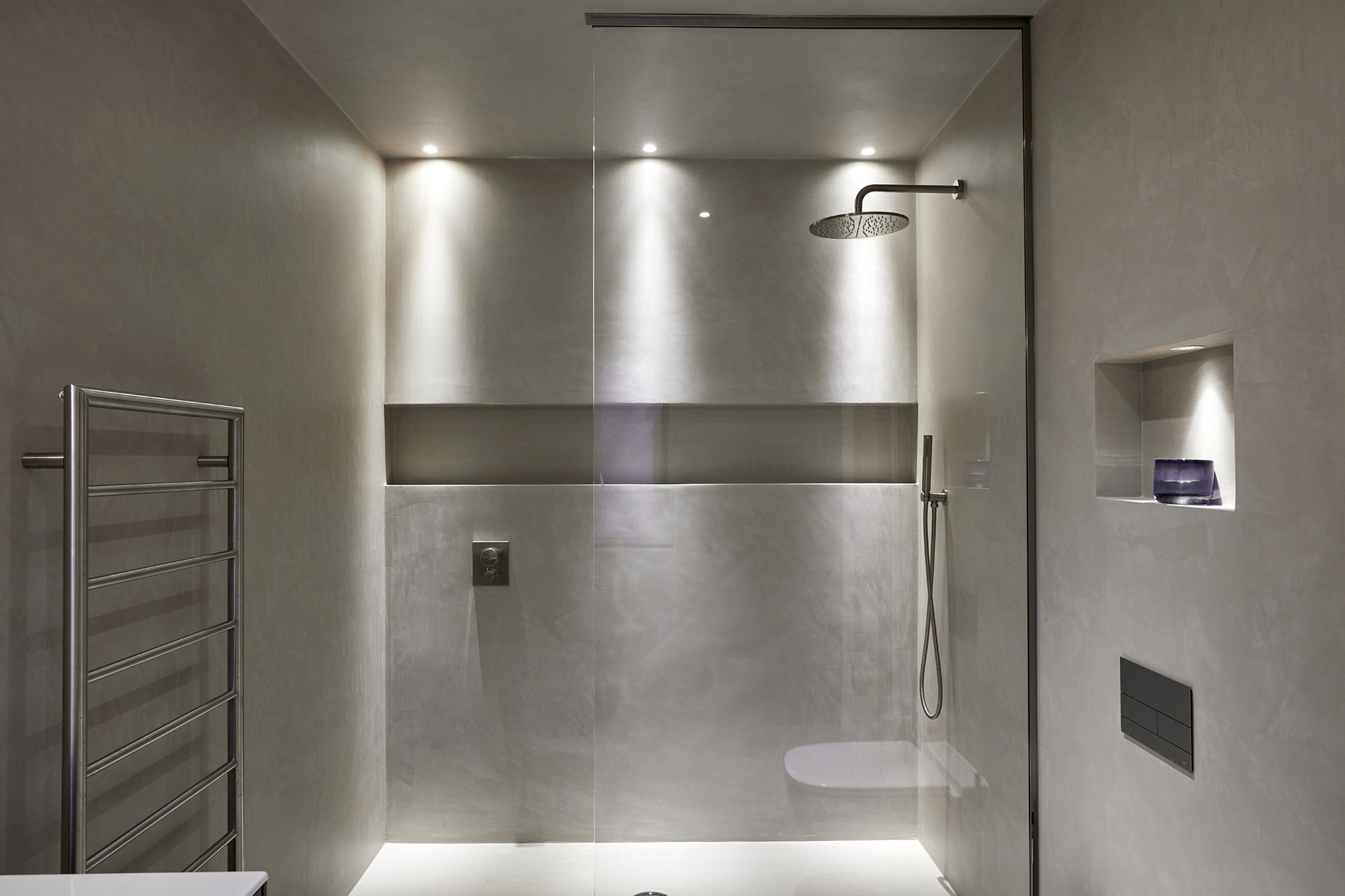 Bathroom shower detail - New build by KM Grant Surrey