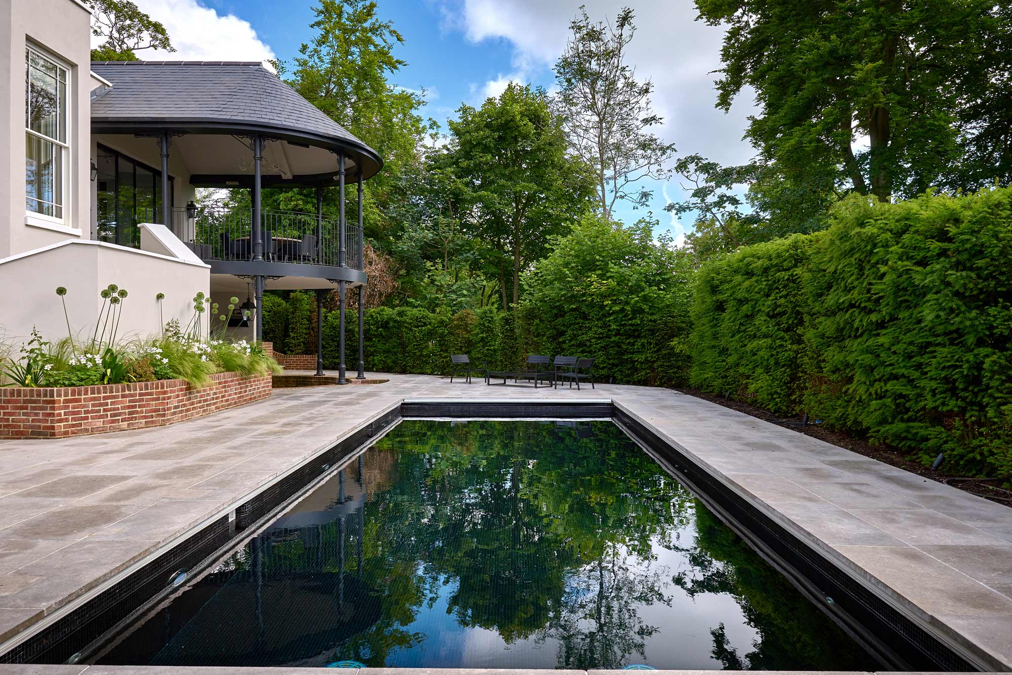 South Hall swimming pool - Georgian renovation and extension by KM Grant Guildford, Surrey